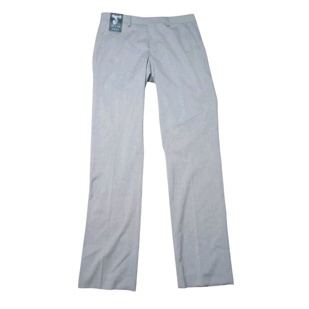 Murano Men's ALEX Dress Pants 32x34 New Slim Fit Slacks Stretch Gray‎ Flat Front